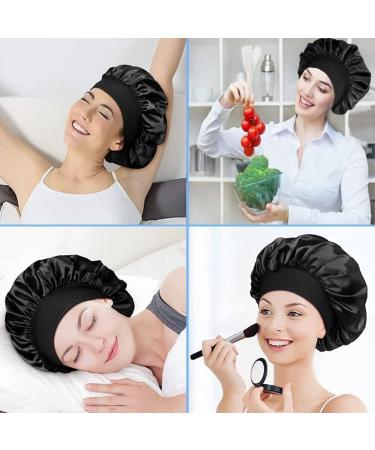 Silk Hair Bonnet for Women - Night Sleep Cap for Black & Curly Hair | Elastic Silk Head Cover - Buy Online on GoSupps.com