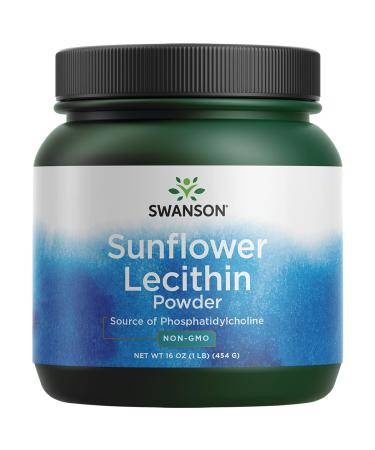 Swanson Sunflower Lecithin Brain Health Nervous System Support Non-GMO Soy-Free Vegetarian 16 oz (1lb) 454 Gram Powder