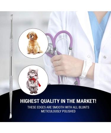 Pet Teeth Cleaning Tool 6.5 Inch Stainless Steel Double Header Plaque Remover for Cats & Dogs - Rust-Resistant | By Majestic Bombay - Buy Online on GoSupps.com