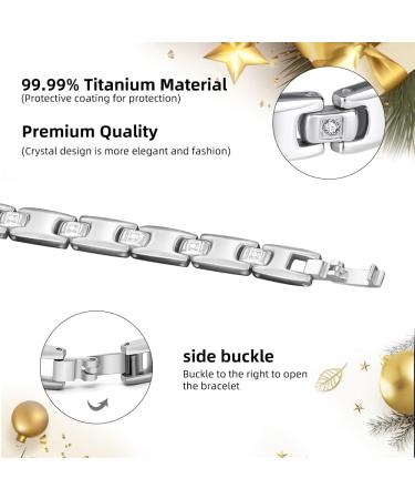 Buy Jeroot Titan Magnet Arm Band for Women - 4mm Zirconia Bracelet with Size Adjustment Tool - Energetix Magnetic Bracelet in Silver - Perfect Gift Box (3500 Gauss) - Buy Online on GoSupps.com