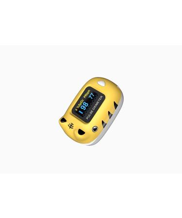 Child Pulse Oximeter - Blood Oxygen Saturation Monitor with Neck/Wrist Cord & Batteries Yellow | International Shipping Available - Buy Online on GoSupps.com