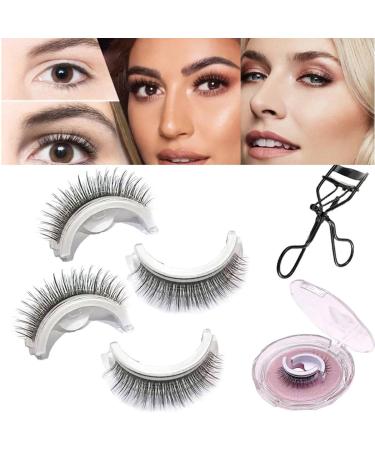Accurateg Reusable Self Adhesive Eyelashes Accurate Reusable Self Adhesive Eyelashes Waterproof Natural Accurateg.At07 Eye S Lashes Accurate Eyelashes Reusable Magnetic Eyelashes (MIX 3pc)(Natural Natural 2pc