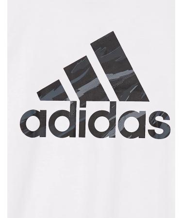 adidas Boys' Camo Bos Logo T-Shirt - Medium, White | Short Sleeve Cotton Tee - Buy Online on GoSupps.com