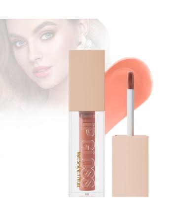 Mikabila Lip Gloss Moisturizing Lip Gloss Transparent 3D Lipstick Liquid Lipstick Lip Gloss Lip Gloss Non-Sticky Volumizing and Shiny (07#AMBER)