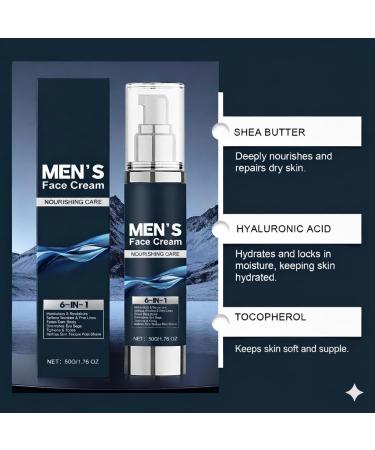  HNYXEQJL Set of 6 men's face creams - Multi-action aftershave lotion - Anti-aging moisturizing cream - Intensive wrinkle treatment - Skin firming - Facial moisturizer - Buy Online on GoSupps.com