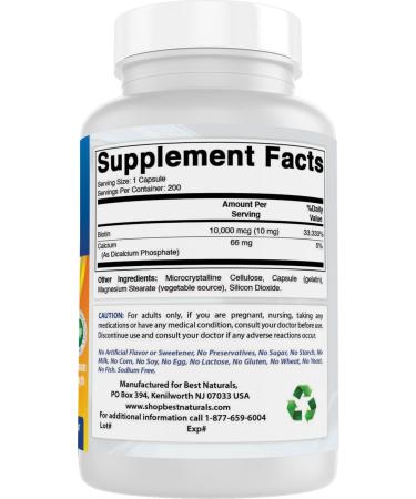 Best Naturals Biotin 10 000 mcg 200 Capsules (Pack of 3) - Buy Online on GoSupps.com