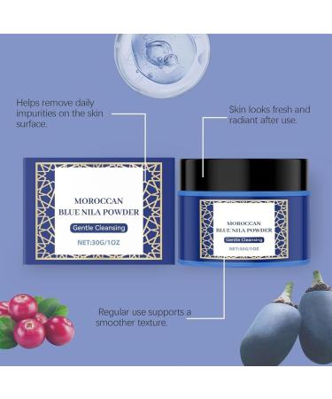 Poudre nettoyante l'argile bleue marocaine pour peaux sensibles nettoyant marocain exfoliant pour peaux sensibles formule l'argile bleue unifie le teint (3pcs) - Buy Online on GoSupps.com