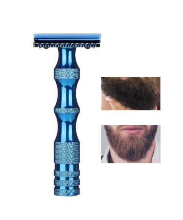 Premium Classic Double-Edged Razor for Men's Facial Care - Manual Open Razor (Blue) | International Shipping Available - Buy Online on GoSupps.com