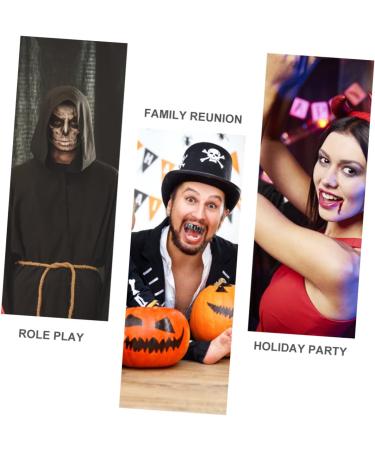 Halloween Tooth Replacement Costume Set - 2 Dental Prostheses Accessories for Adults | Removable Single Tooth Decoration for Cosplay & Punk Style | Black - 5x1cm (2pcs) - Buy Online on GoSupps.com
