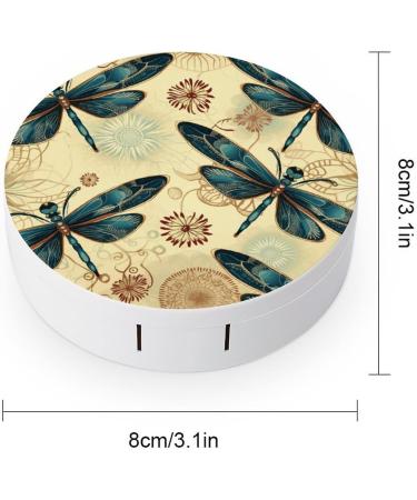 Dragonfly Print Plastic Contact Lens Case - Travel-Friendly Contact Lens Care Box - Buy Online on GoSupps.com