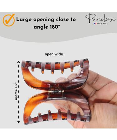 Parcelona French Vrille Small Tortoise Shell Celluloid Hair Claw Clip - No Slip Grip for Women - Made in France - Buy Online on GoSupps.com