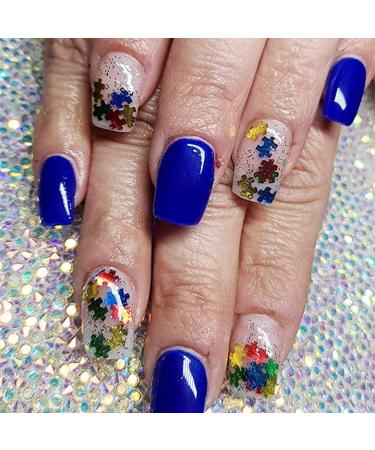 50g Laser Puzzle Pieces Nail Glitter Mix - 3D Holographic Sequins for Nail Art, Face, Body, DIY Crafting - Buy Online on GoSupps.com