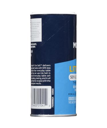 Morton Salt Lite Salt 11 oz Canister - Pack of 6 | Low Sodium Salt Option - Buy Online on GoSupps.com