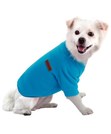 Hualisiji dog sweater fleece dog sweater Small dogs warm dog sweatshirt warm and light with a soft texture easy to wear and light colors (xxl blue) XXL blue