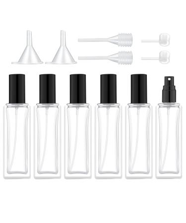 1 Oz/30ml Empty Perfume Atomizer Refillable Fine Mist Spray Bottle Portable Glass Sprayer Fragrance Bottle for Colognes, Sample(6 PCS, Black) 30ML Black-2