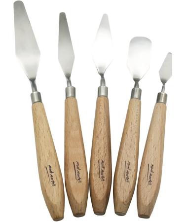Mont Marte 5 Piece Studio Palette Knife Set - Stainless Steel Knives in Various Sizes and Styles - Buy Online on GoSupps.com