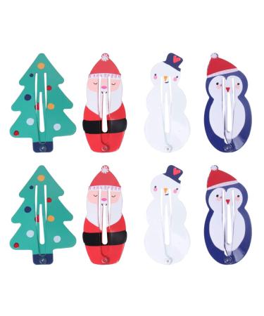 8pcs Christmas Hair Clips Santa Claus Snowman Tree Hair Clips Hair Accessories for Toddlers Girls Kids - Buy Online on GoSupps.com