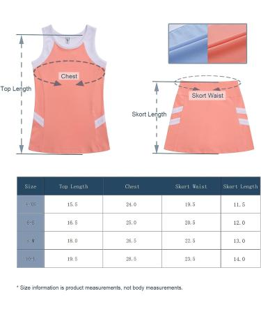 Girls Tennis Golf Dress Tank Top & Skirt Set Pink 4 with Shorts - Buy Online on GoSupps.com