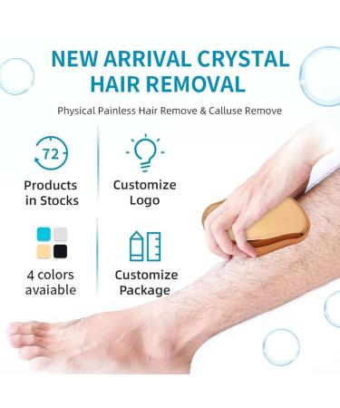 Crystal Hair Eraser - Painless Exfoliating Hair Remover for Men & Women | Quick & Easy Hair Removal Tool for Arms Legs Back - Gold Edition - Buy Online on GoSupps.com