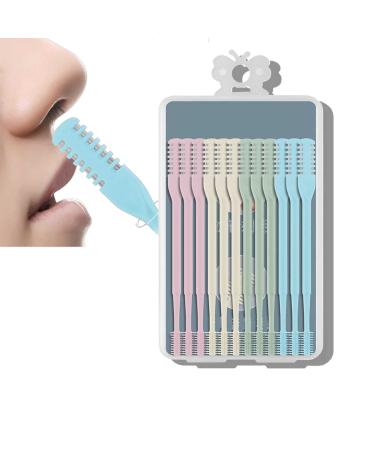 Double Sided Nose Hair Knife 360 Degree Rotate Nostril Cleaning Scissors Manual Ear Nose Hair Trimmer Manual Nostril Cleaning Kit for Women/Men