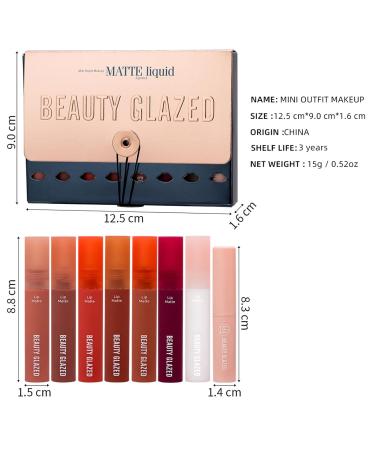 8 Pcs Matte Liquid Lipstick Set | Long-Lasting Waterproof Lip Gloss & Balm | Beauty Glazed Lip Cosmetics for Women - Buy Online on GoSupps.com