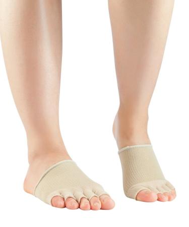 Knitido Dr. Foot Hallux Valgus Toe Warmers Foot Warmers to Support Bunions Open Toes 35-40 Beige (007)