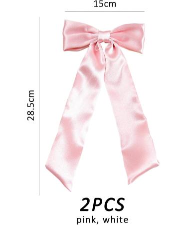 2 Pieces of Butterfly Hair Clips Vintage Butterfly Bows Made of Satin Women's Hair Accessories Suitable for Parties Weddings And Gatherings (Available in Pink and White). - Buy Online on GoSupps.com