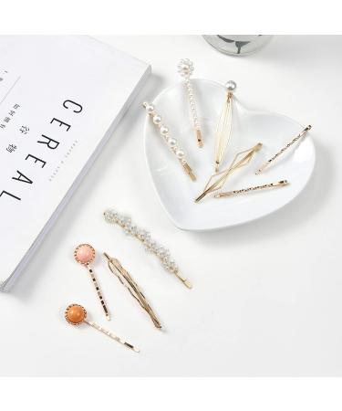 Mehayi Handmade 20-Piece Pearl & Acrylic Resin Hair Clips | Marble Alligator Bobby Pins & Glitter Crystal Geometric Accessories | Perfect Gifts for Women and Girls - Buy Online on GoSupps.com
