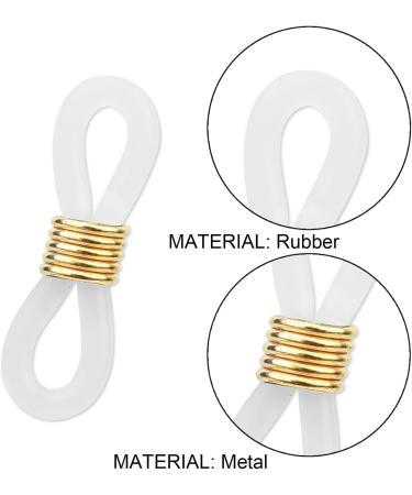 HUIHUIBAO 20 Pieces Eyeglass Chain Ends  Adjustable Spring Rubber Ends Connectors for Eye Glasses Holder Necklace Chain Strap  Gold and Silver Ring (Clear) - Buy Online on GoSupps.com