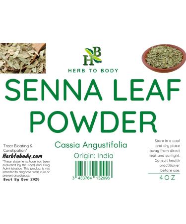 Herb To Body Senna Leaf Powder | Cassia Angustifolia | Wildcrafted | 4oz - Buy Online on GoSupps.com