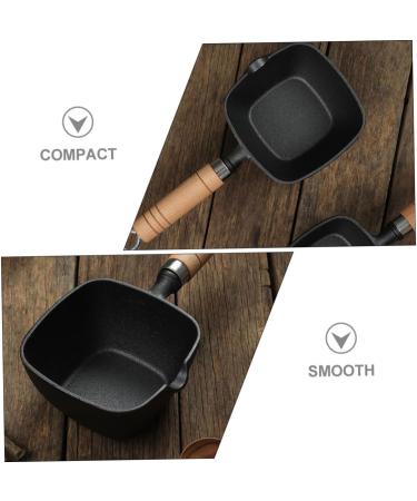 HOMSFOU Non Stick Egg Pan Small Egg Frying Pan Mini Frying Pans Non Stick Egg Frying Pan Steak Frying Pan Butter Heating Pot Butter Melting Pan Fry Pan Wooden Breakfast Plate Non Stick Pan 29.50X13.00X6.70CM - Buy Online on GoSupps.com