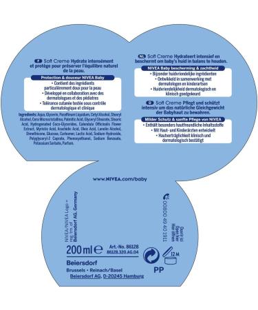 NIVEA Baby Soft Care Cream - 24-Hour Moisturizing with Calendula - 200ml - Buy Online on GoSupps.com