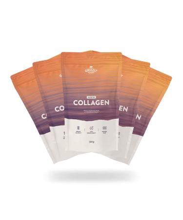 Poudre de collag ne marine (5 x 500 g) base de poisson sauvage 100 % pur et naturel Biodisponible Sans additifs Pour la peau les cheveux et les articulations Neutre au Collag ne marin 500g (5er-Pack)