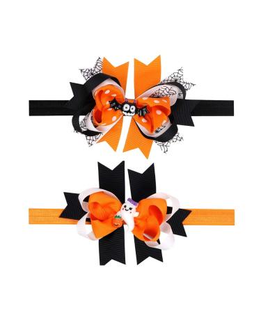 Lurrose 2pcs Baby Girls Headbands Halloween Hairband Party Favor Bowknot Headdress Hair Accessoriess for Children