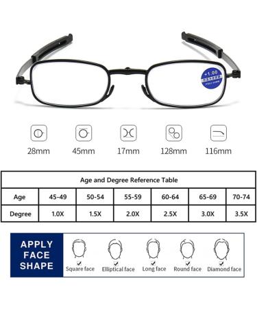 Lightweight Folding Metal Reading Glasses Blue Light Blocking Readers Portable Glasses with Keychain Bags(Couleur:Purple Grandeur:2.5x) - Buy Online on GoSupps.com