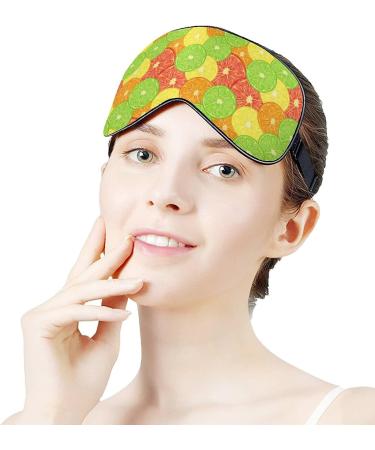 Citrus Slice of Lime Orange Sleep Mask for Women - Adjustable Eye Shades with Elastic Strap | Comfortable Sleep & Travel Accessory - Buy Online on GoSupps.com