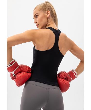 Ukaste Women's Studio Essential Racerback Tank Top - Black - Waist Length - Yoga Performance Workout Top - Buy Online on GoSupps.com
