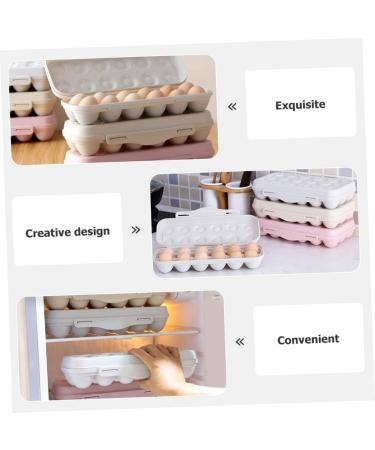 Mikinona 2pcs Pizza Container Fridge Egg Tray Egg Cartons Egg Organizer Egg Rack Plastic Barrel High Capacity Grey 30x15cm - Buy Online on GoSupps.com