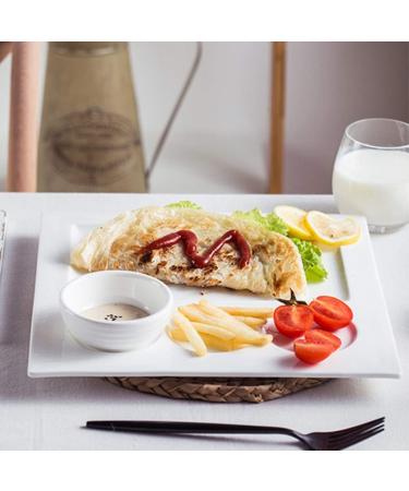 Plate Creative Ceramic Western Dish Steak Plate Breakfast Plate Grid Plate Square Plate Flat Plate Square Plate Gift Plate Kitchenware 28.5*28.5*1.6cm White - Buy Online on GoSupps.com