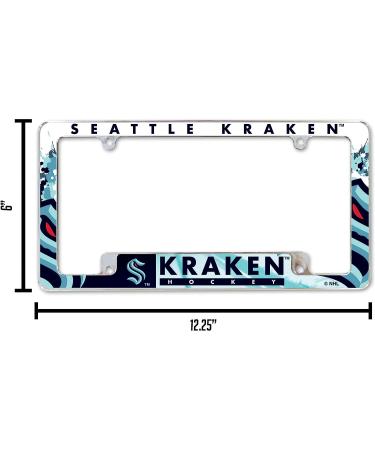 Seattle Kraken NHL All Over Chrome License Plate Frame - 12 x 6 | Rico Industries - Buy Online on GoSupps.com