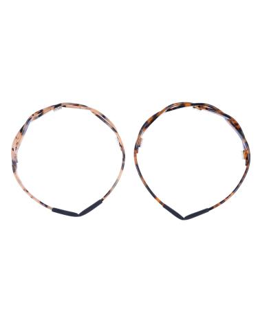 Minkissy 2 pieces of brown tortoisy spotted stand French toothed thin headbands celluloid acetate comb acrylic hair band for women girls anti -slip hair tires