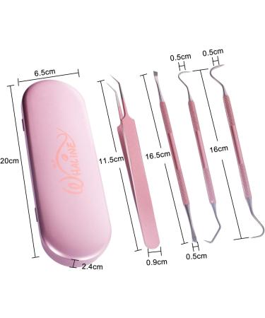 Whaline Craft Adhesive Vinyl Tool Kit - 4 Piece Stainless Steel Precision Set with Case for Silhouettes, Cameos, Lettering - Scraper, Hook, Spatula, Tweezers (Pink) - Buy Online on GoSupps.com