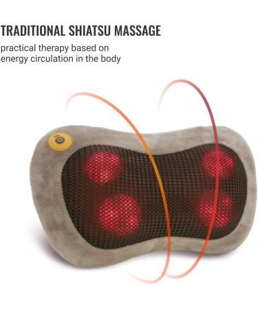 Gess Shiatsu Massage Pillow with Heat | 3D Rotating Neck & Back Massager for Home Office & Car - Perfect Relief for Muscles - Buy Online on GoSupps.com
