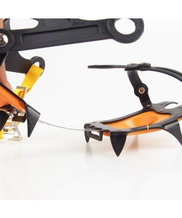Namvo Ice Spikes - 10 Teeth Stainless Steel Crampons for Skiing Hiking & Mountaineering | Adjustable Universal Snowshoe Spikes - Buy Online on GoSupps.com