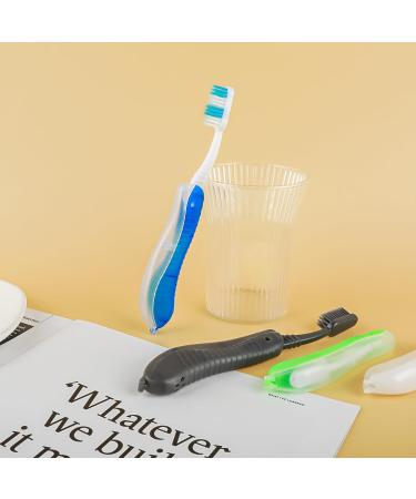 Shop Wllhyf 4-Pack Collapsible Travel Toothbrushes - Soft & Compact Ideal for Travel - Green/Blue/White/Black - Buy Online on GoSupps.com