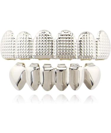 Lanche Hip Hop Gold & Silver Teeth Grills Set - Top & Bottom Bump Stripes for Party & Cosplay - Men's Fashion Jewelry - Buy Online on GoSupps.com