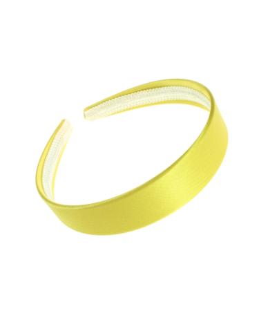 2.5cm (1") Yellow Satin Covered Plastic Alice Band Hair Band Headband No Teeth for Women Girls by Glitz4Girlz