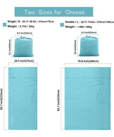VILISUN Sleeping Bag Liner - Lightweight Portable Travel and Camping Sheet - Soft, Compact, Carry Bag - Hotel L (210*180cm) Blue - Buy Online on GoSupps.com