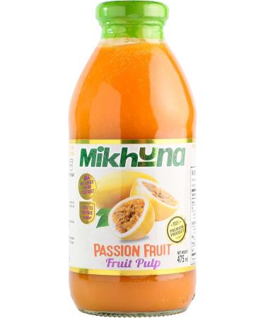 Mikhuna Passion Fruit Pulp 475 ml for Juice Smoothies Desserts Ice Cream Cocktails Sauces Passionfruit