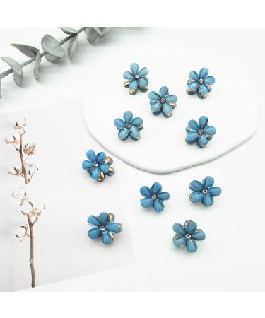 10 Pcs Mini Flower Hair Clips for Girls - Multicolor Crystal Barrettes for Long Braid Hairstyles - Blue Flower Hairpin Hair Accessories - Buy Online on GoSupps.com